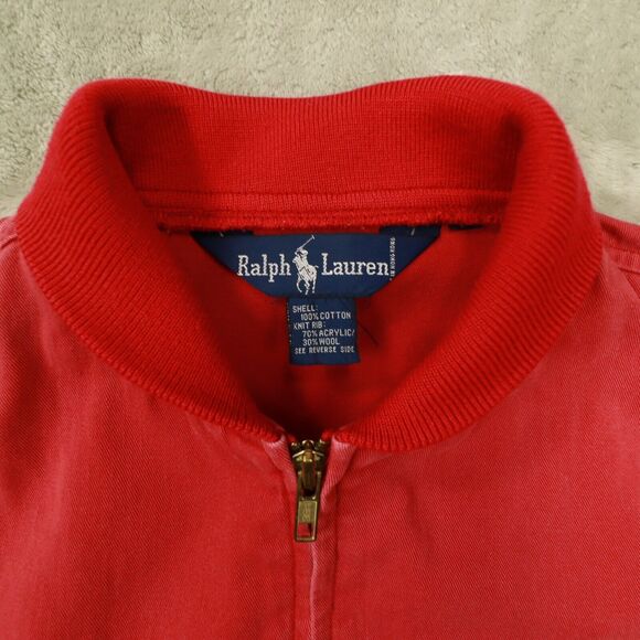 Ralph Lauren Vintage Men's Red Zip Up Denim Jacket size Small - Picture 2 of 9